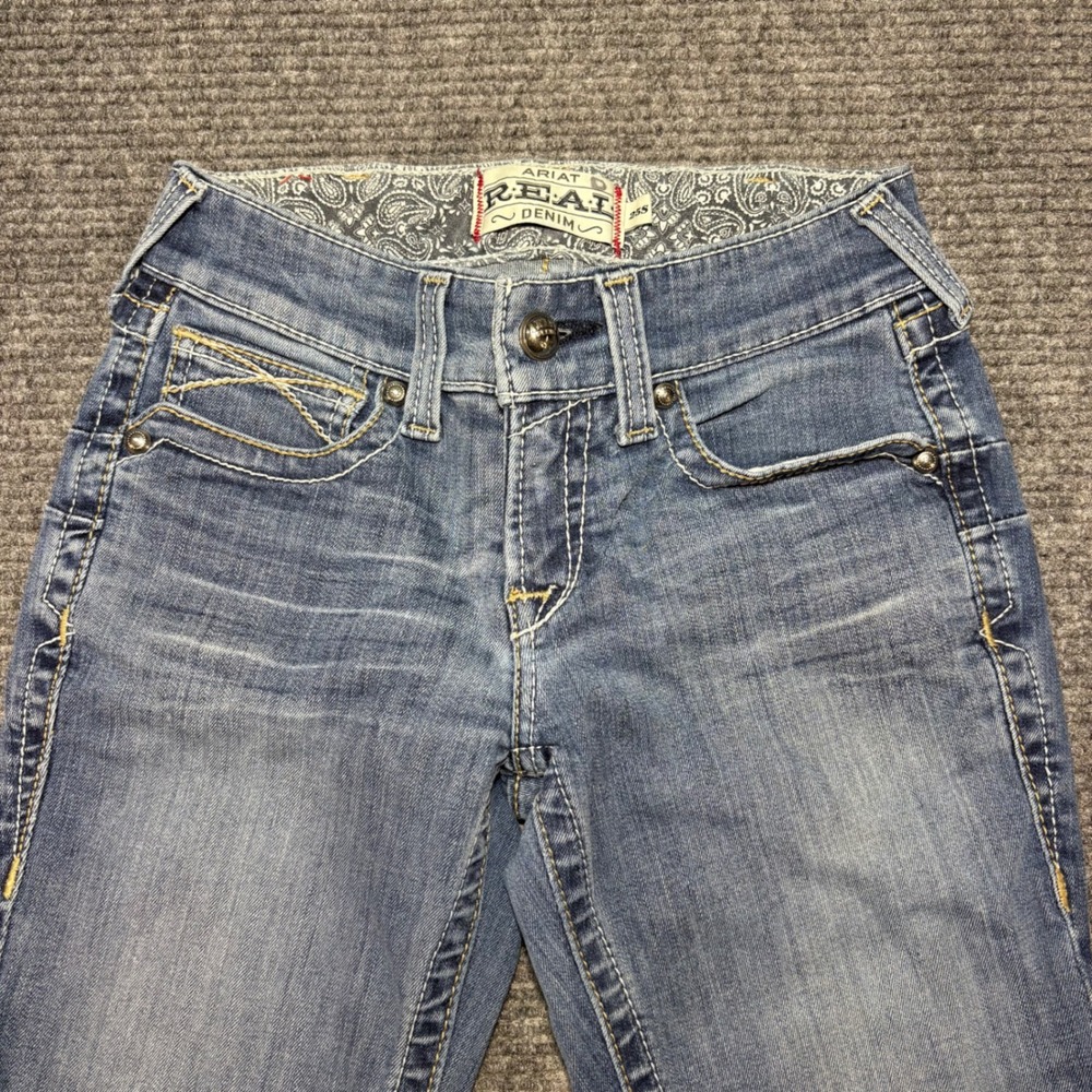 Ariat REAL Denim Womens 25S Mid Rise Bootcut Jeans Medium Wash Western Stretch - Picture 2 of 7